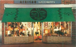 NYC African Modern Storefront 63 E 8th St Chrome Postcard, Unused