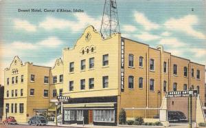 COEUR D'ALENE, ID Idaho   DESERT HOTEL   Roadside c1940's Tichnor Linen Postcard