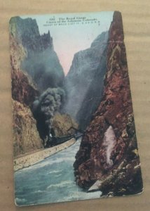 VINTAGE USED POSTCARD 1914 ROYAL GORGE CANON OF THE ARKANSAS COLORADO  PENNY PC