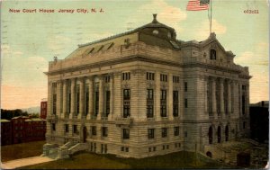 Postcard NJ Jersey City New Court House American Flag 1912 M32