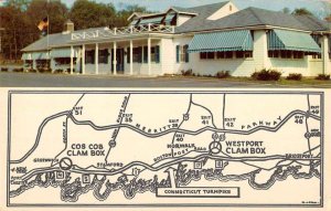 Cos Cob Connecticut tourist map & entrance The Clam Box restaurant pc ZC548829 