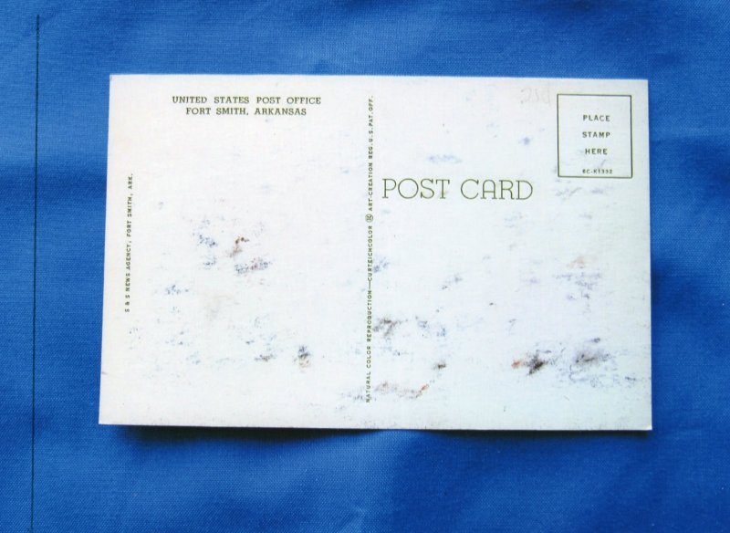 United States Post Office, Fort Smith, Arkansas, Vintage Full Color Postcard