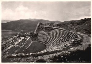 Vintage Postcard Real Photo Teatro Greco Di Segesta Greek Theater Italy RPPC