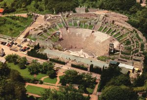 Vintage Postcard Colline De Fourviere Le Theatre Antique Et Ses Jardins Lyon FR