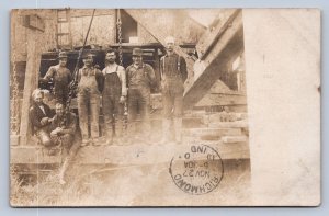 J93/ Iowa City Lemme RPPC Postcard c10 Work Crew Overalls Occupational 499