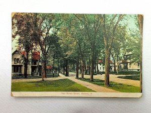 Vintage Postcard 1910 Van Buren Street Balavia IL Illinois