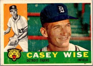 1960 Topps Baseball Card Casey Wise Cleveland Indians sk10549