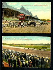 PX1p Saratoga Springs, Aug 4-1914 Morning Exercise & The Finish at Race Track