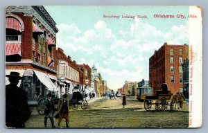 OKLAHOMA CITY BROADWAY ANTIQUE POSTCARD