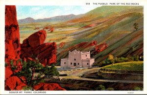 Colorado Denver Mountain Parks Park Of The Red Rocks The Pueblo Curteich