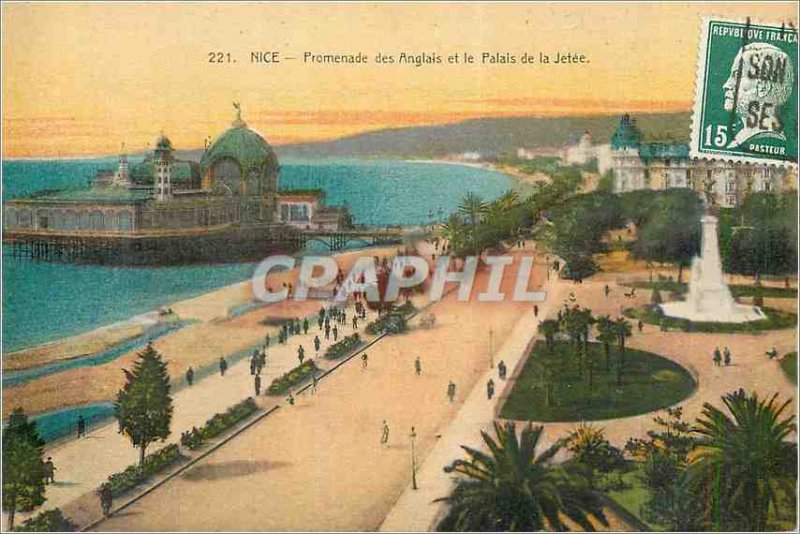 Postcard Old Nice's Promenade des Anglais and the Palais de la Jetee