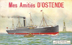 SS Haverford American Line Ship Writing on back 