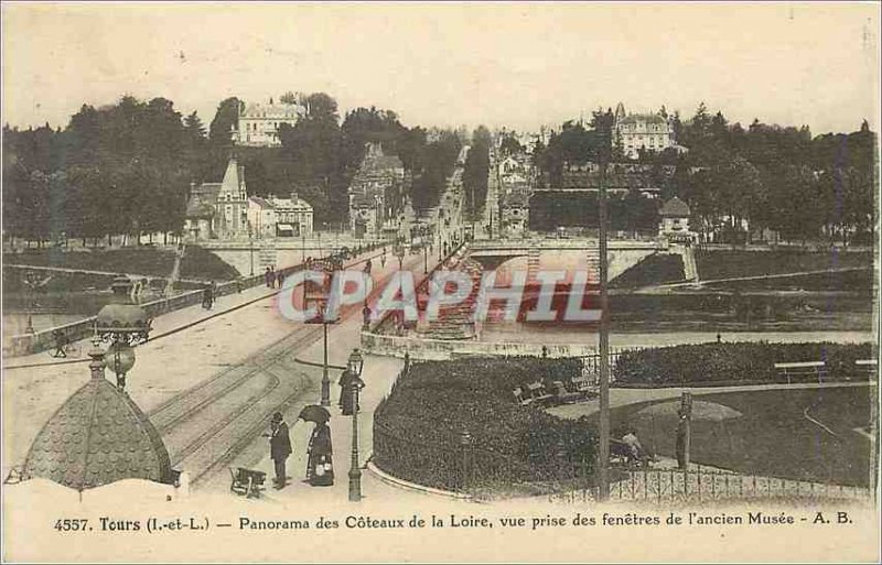 Postcard Old Tours (I and L) Panorama des Coteaux de la Loire shooting the wi...