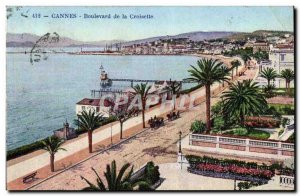 Old Postcard Cannes Croisette boulevard