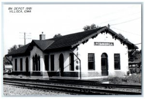 c1965 CB&P Depot Villisca Iowa Railroad Train Depot Station RPPC Photo Postcard