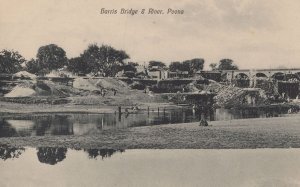 Harris Bridge & River Poona Stunning Old Indian Postcard