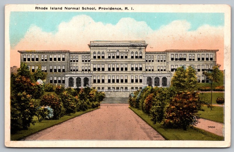 Providence Rhode Island RI Normal School Building Streetview WB Postcard