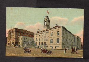ME City Hall Masonic Temple Freemasons Masons PORTLAND MAINE Postcard 1912