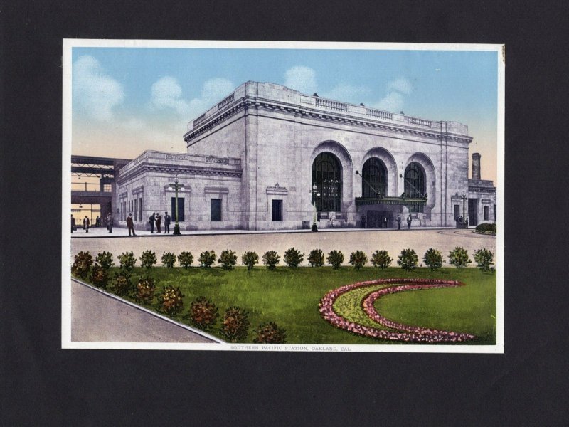 Vintage Print View of the Southern Pacific Train Station Oakland California