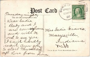 1910 Post Office Building Summit NJ New Jersey Horse & Buggy Postcard