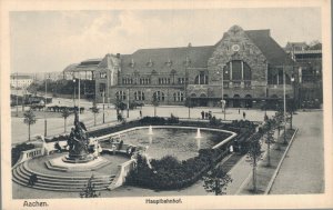 Germany Aachen Hauptbahnhof Vintage Postcard 08.26