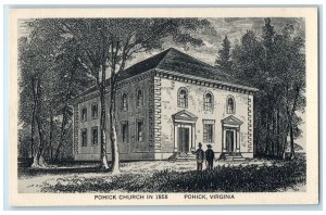 c1940's Pohick Church Exterior Sketch Scene Pohick Virginia VA Unposted Postcard