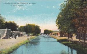 Texas El Paso Irigating Canal Reclaiming Arid Lands Curteich