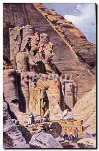 Postcard Ancient Egypt Egypt Colossus of Ramses Abon Simbel