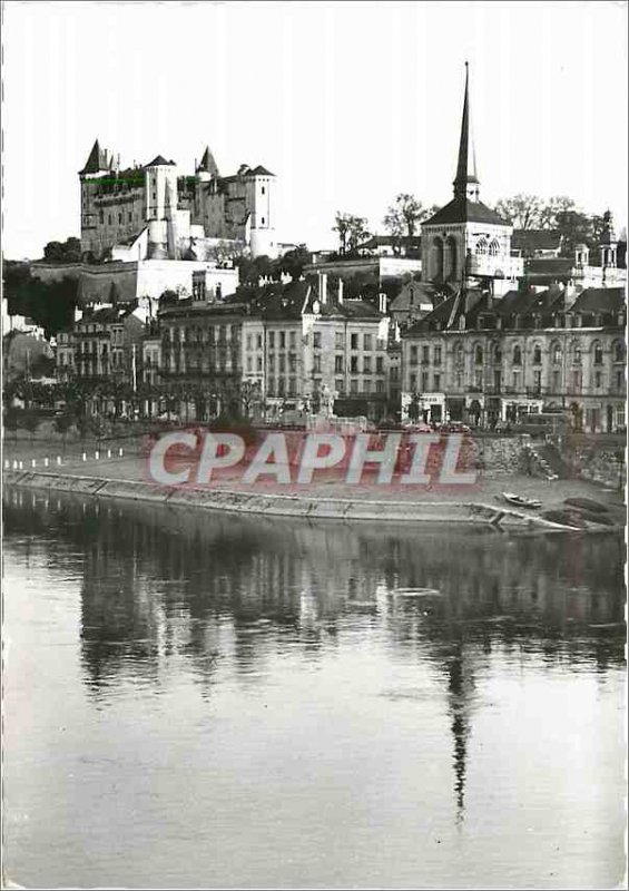 Modern Postcard Loire Valley Saumur (M and L) Loire City in the background th...