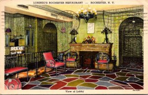 New York Rochester Lorenzo's Rrestaurant The Lobby 1945 Curteich