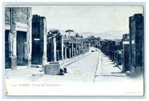 c1905 View Of Pompei Strada Dell'abbondanza Italy Antique Postcard 