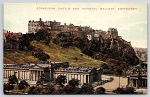 Edinburgh Castle & National Gallery Edinburgh England Mountain Castles Postcard