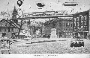 ROCHESTER NEWHAMPSHIRE IN THE FUTURE TRAIN ZEP TOURISM ADVERTISING POSTCARD 1909