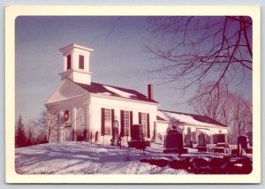 Postcard Snow King Street Christian Church Beside Cemetery Danbury Connecticut