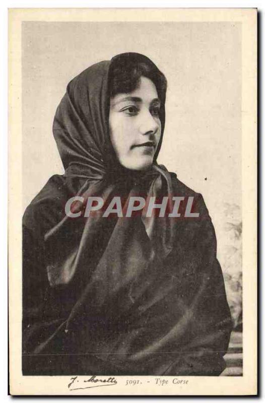 Old Postcard Corsica Type Female Folklore