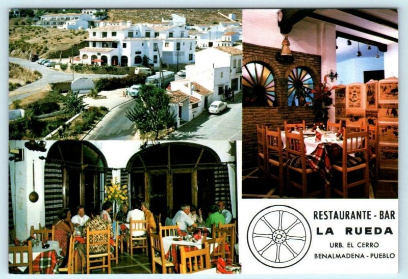 BENALMADENA, SPAIN  Interior/Exterior LA RUEDA Restaurante - 1977 4x6 Postcard