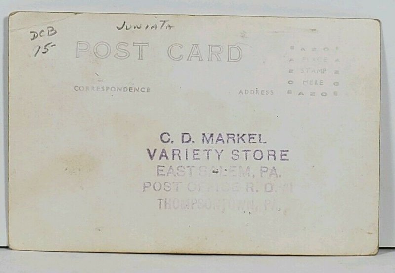 Juniata Co RPPC Thompsontown C.D. Markel Variety Store Pennsylvania Postcard M8