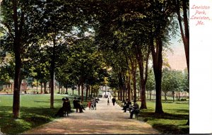 Maine Lewiston Scene In Lewiston Park 1909