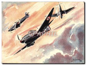 Postcard Modern Loire Aviation aircraft Nieuport 40 Bombing attack and picnic