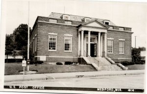 RPPC Real Photo Postcard WI Taylor County Medford U. S. Post Office 1950s S73