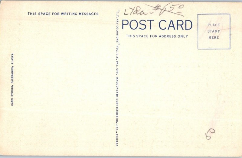 Midnight Sun on the Yukon River Alaska Postcard