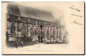 Old Postcard Mortagne Alencon Eglise Notre Dame Stamp has Conde