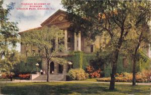 CHICAGO IL ACADEMY OF SCIENCE~LINCOLN PARK~V O HAMMON PUBLISHED POSTCARD 1913