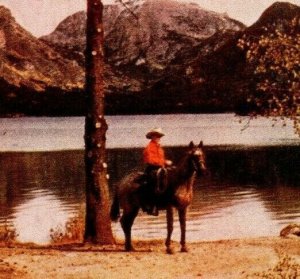 Vintage 1950's Postcard Cowboy Grand Lake Rocky Mountain National Park Colorado