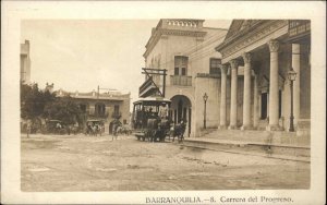 Barranquilla Colombia Beautiful Trolley Street Scene c1910 Real Photo Postcard