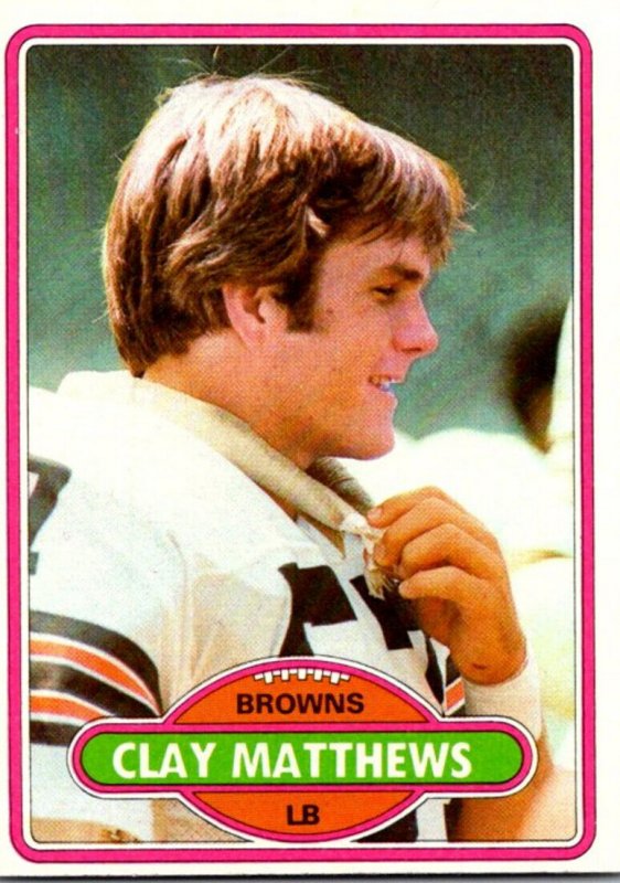 1980 Topps Football Card Clay Matthews LB Cleveland Browns sun0424