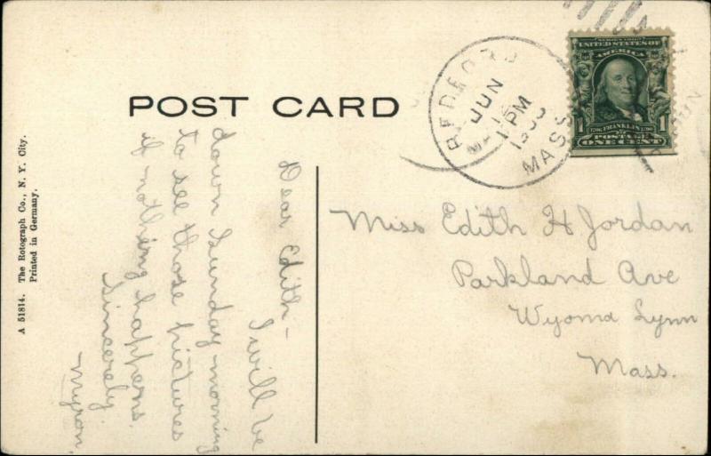 North Billerica MA Falls in Winter c1910 Postcard