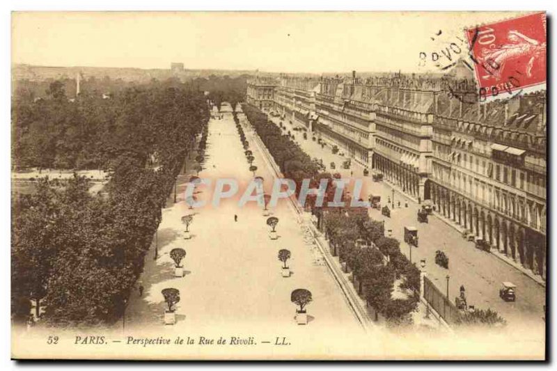 Old Postcard Perspective of Paris Rue de Rivoli