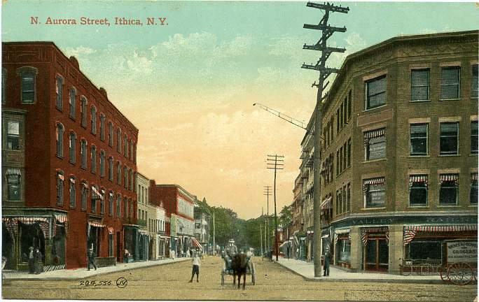 Horse and Buggy on North Aurora Street - Ithaca New York DB