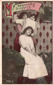 Vintage Postcard 1914 Lovers Remembrance My Specialty Hugging Romance